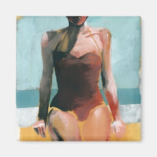 Vintage Swim - Rotes Badeanzug Magnet