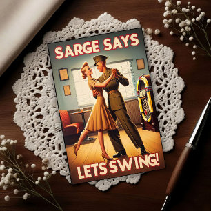 Vintage Swing Dance Hommage an den Militärdienst Postkarte