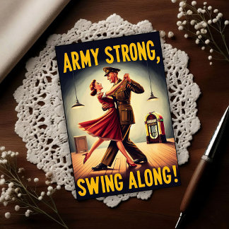 Vintage Swing Dance Hommage an den Militärdienst Postkarte