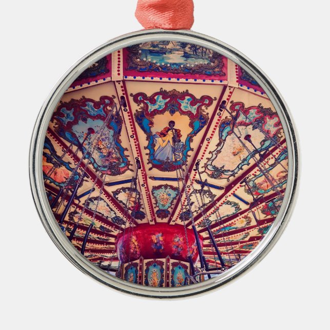 Vintage Swing Fairground Ride Ornament Aus Metall (Vorne)