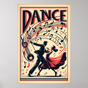 Vintage-Swing-Tanzabend-Plakat Poster