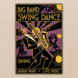 Vintage-Swing-Tanzposter aus den 1940er Jahren Poster