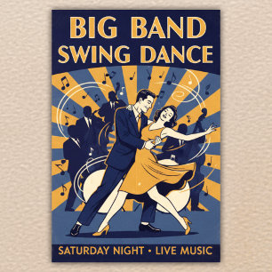 Vintage-Swing-Tanzposter aus den 1940er Jahren Poster