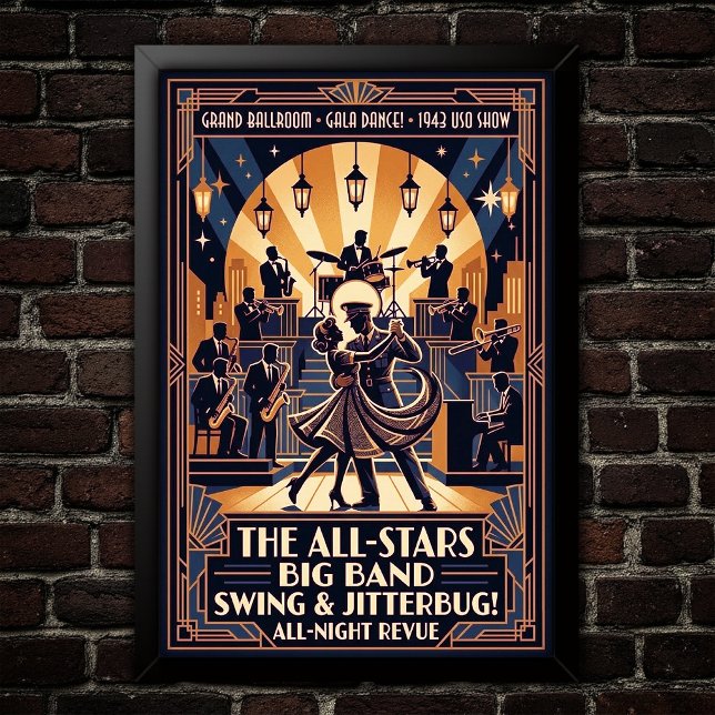 Vintage-Swing-Tanzposter Poster (Von Creator hochgeladen)