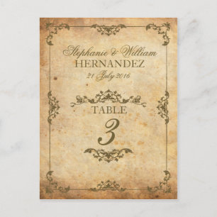 Vintage Swirl Hochzeitsempfang Tischnummer
