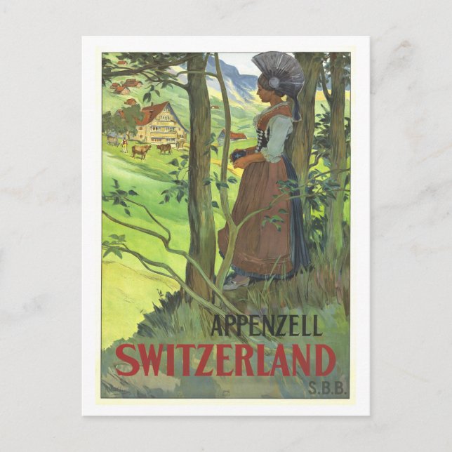 Vintage Switzerland Travel Postcard Postkarte (Vorderseite)