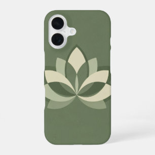 Vintage symmetrische Lotusblume iPhone 16 Hülle