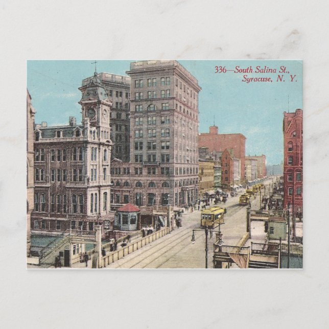 Vintage Syracuse NY Postkarte (Vorderseite)