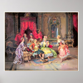Vintage Szene aus dem Party aus dem 18. Jahrhunder Poster