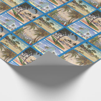 Vintage Szenen von Miami und Miami Beach Florida Geschenkpapier