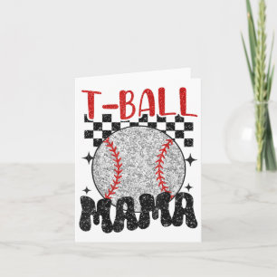 Vintage T-Ball Mama Softball-Mama Schachbrettdruck Karte