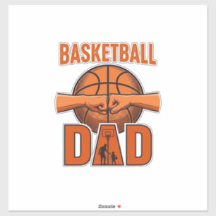 Vintage-T-Shirt-Design für Basketball-Väter_1 Aufkleber