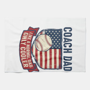 Vintage-T-Shirt-Design für patriotischen Baseball- Geschirrtuch
