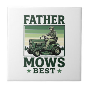 Vintage-T-Shirt-Design für Rasenmäher Papa mäht am Fliese