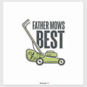 Vintage-T-Shirt-Design für Rasenmäher: Vater mäht  Aufkleber