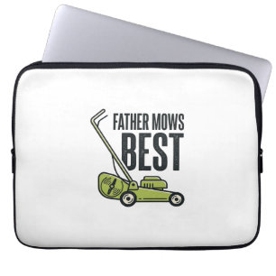 Vintage-T-Shirt-Design für Rasenmäher: Vater mäht  Laptopschutzhülle