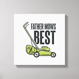 Vintage-T-Shirt-Design für Rasenmäher: Vater mäht Leinwanddruck