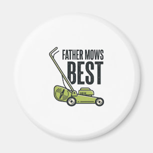 Vintage-T-Shirt-Design für Rasenmäher: Vater mäht Magnet