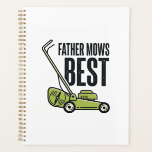 Vintage-T-Shirt-Design für Rasenmäher: Vater mäht  Planer