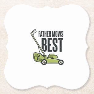 Vintage-T-Shirt-Design für Rasenmäher: Vater mäht  Untersetzer