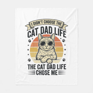 Vintage-T-Shirt-Design mit Katzen-Vater-Leben-Grav Fleecedecke