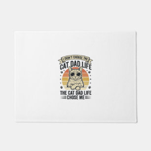 Vintage-T-Shirt-Design mit Katzen-Vater-Leben-Grav Fußmatte