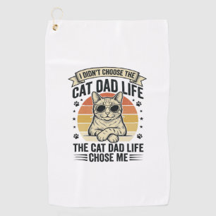 Vintage-T-Shirt-Design mit Katzen-Vater-Leben-Grav Golfhandtuch