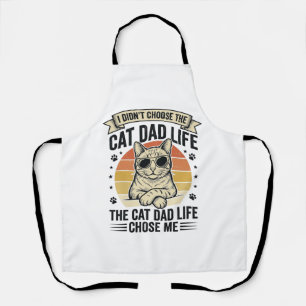 Vintage-T-Shirt-Design mit Katzen-Vater-Leben-Grav Schürze