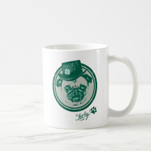 Vintage T-Shirts des Grunge St Patrick's Day Mops Tasse