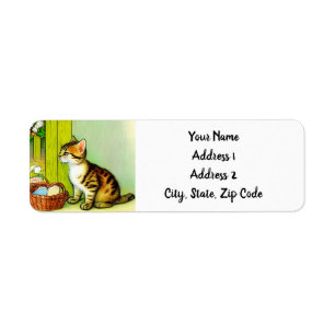 Vintage Tabby Cat Illustration