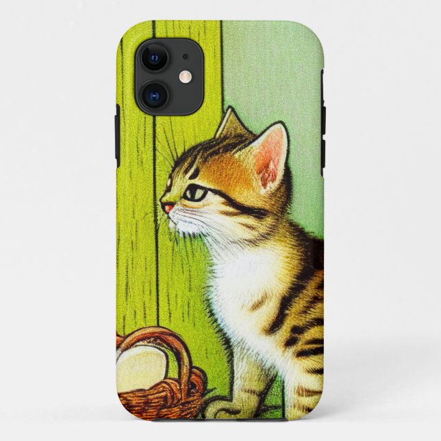 Vintage Tabby Cat Illustration Case-Mate iPhone Hülle (Rückseite)
