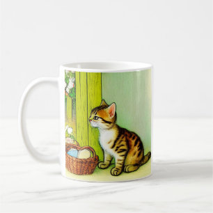 Vintage Tabby Cat Illustration Kaffeetasse