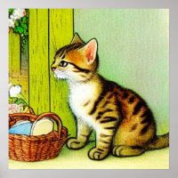 Vintage Tabby Cat Illustration