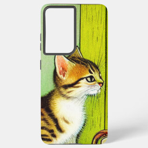 Vintage Tabby Cat Illustration Samsung Galaxy Hülle