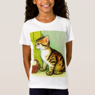 Vintage Tabby Cat Illustration T-Shirt