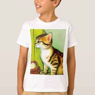 Vintage Tabby Cat Illustration T-Shirt