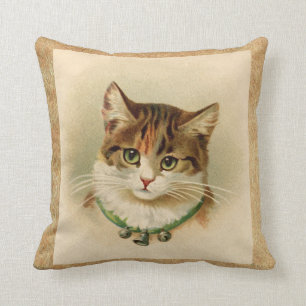 Vintage-Tabby-Katze-Druck Kissen
