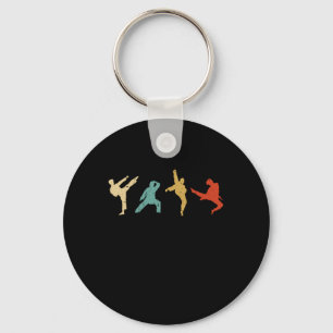 Vintage Taekwondo Silhouette Kick Karate Geschenk  Schlüsselanhänger