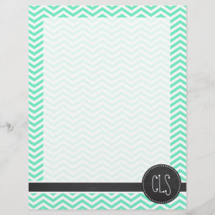 Vintage Tafel; Aquamarine Zickzack; Zack