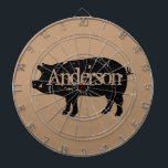 Vintage Tafel Dartscheibe<br><div class="desc">Vintages Schwein,  kundenspezifische Tafel. Rustikales Design mit personalisiertem Text. Bauerndesign Laden Sie optional Ihr eigenes Bild hoch.</div>