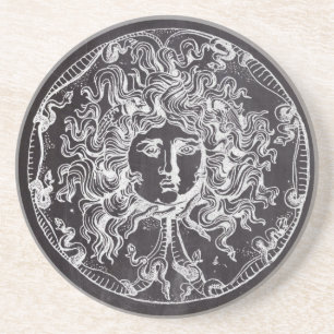 Vintage Tafel griechische Mythologie Gorgon medusa Sandstein Untersetzer