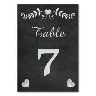 Vintage Tafel-Herz-Hochzeit Tischnummer