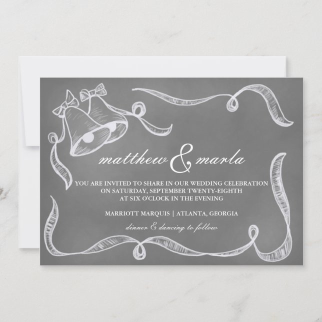 Vintage Tafel-Hochzeits-Bell-Einladung Einladung (Vorderseite)