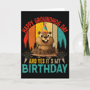 Vintage Tag des Murmeltiers und mein Geburtstag Na Karte