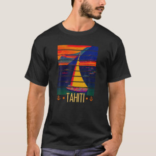 Vintage Tahiti Französisch-Polynesien Sonnenunterg T-Shirt