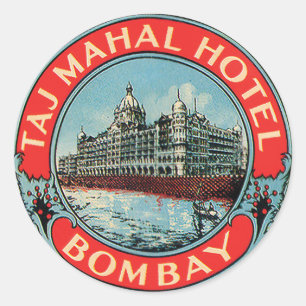 Vintage Taj Mahal Hotel Bombay Aufkleber