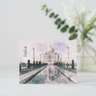 Vintage Taj Mahal Postcard - Retro Travel Souvenir Feiertagspostkarte