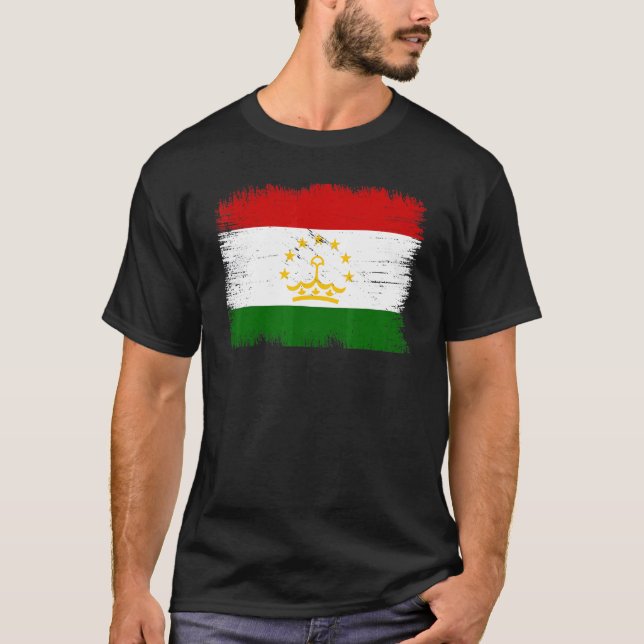 Vintage Tajikistan Flag Tajikistani Independence D T-Shirt (Vorderseite)