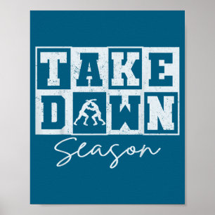 Vintage Take Down Saison Wrestling Männer Frauen K Poster