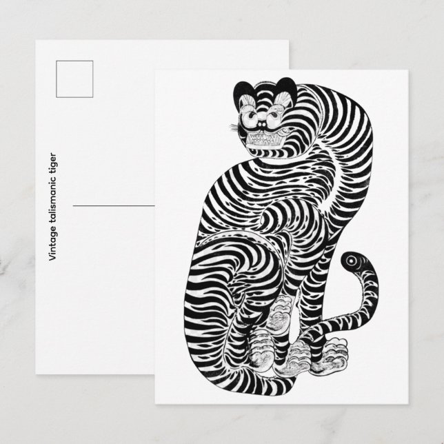 Vintage talismanischer Tiger  Postkarte (Vorne/Hinten)